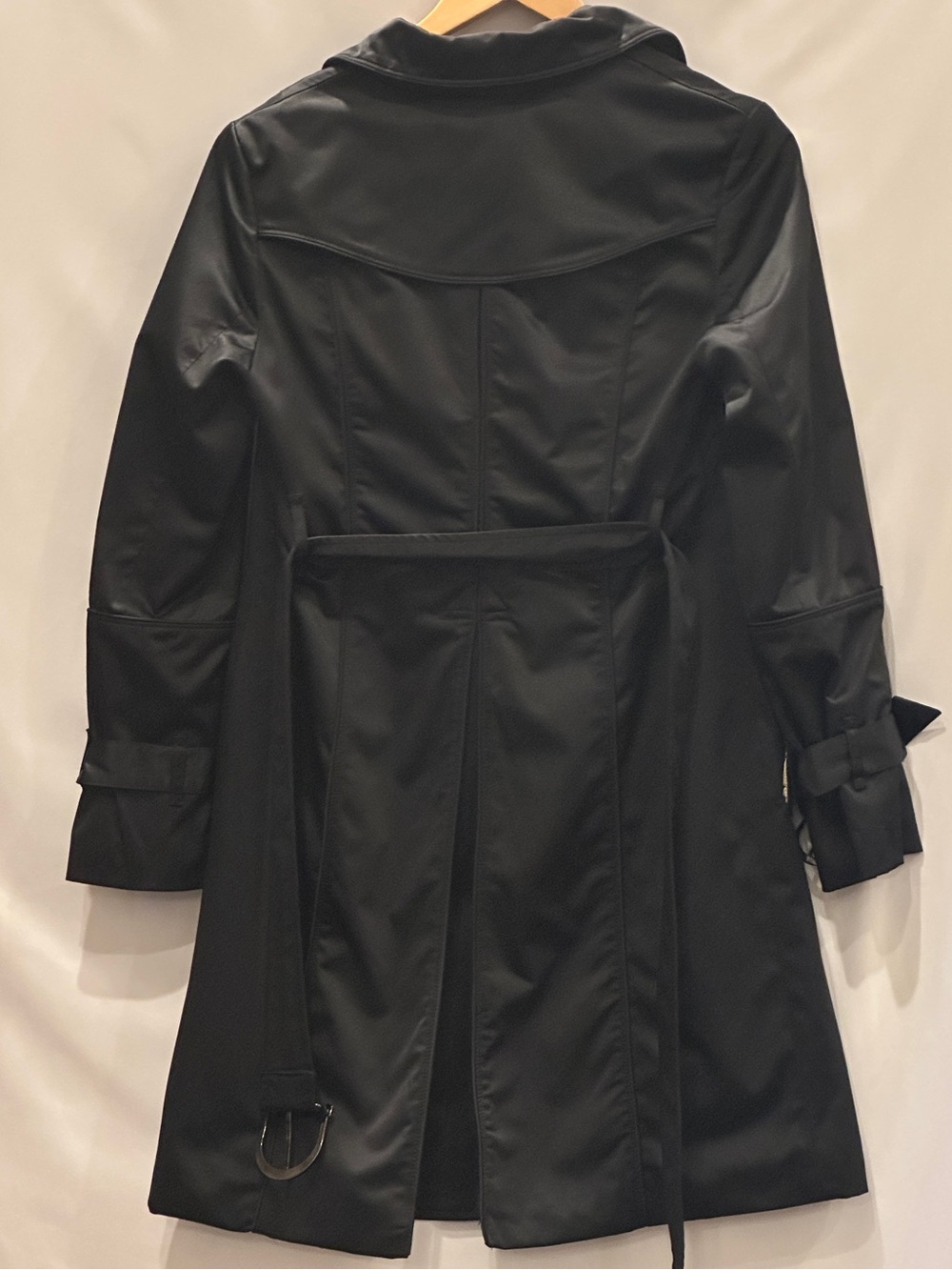 Burberry London Black 100% Cotton Gabardine Trench Coat Made in England Size 2 - Picture 9 of 17